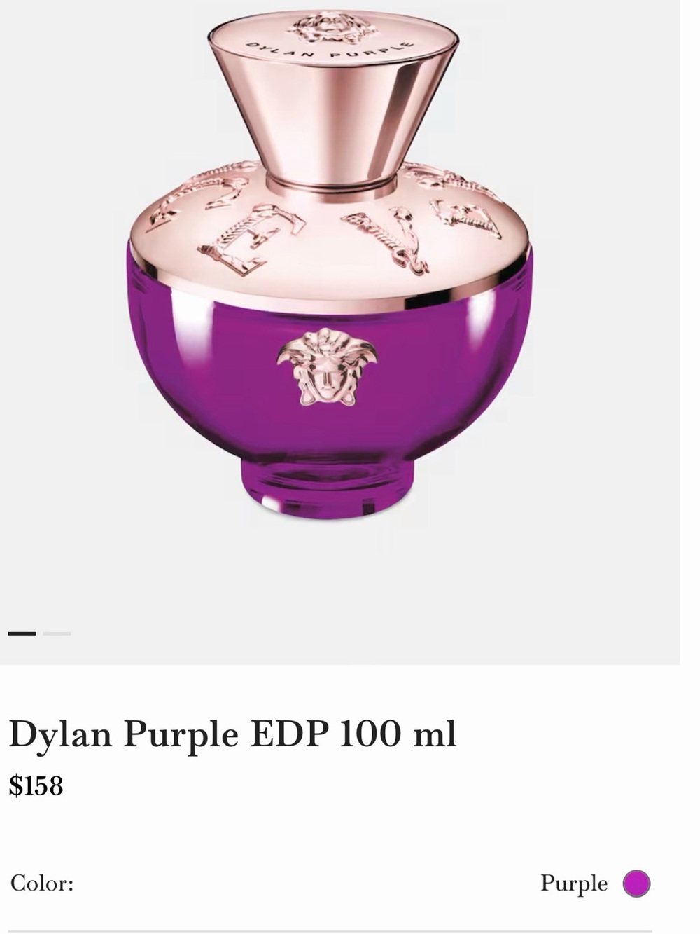 Versace Purple Decorative Bottle with Rose-Gold Accents